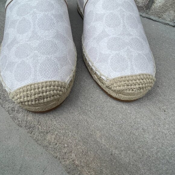 COACH COLLINS Coated Canvas Espadrille 9.5 Women's Slip On Shoe White Monogram - Picture 9 of 14